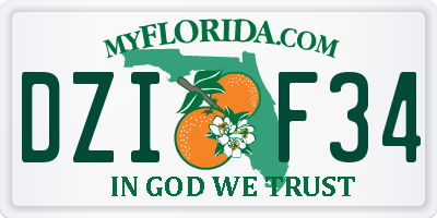 FL license plate DZIF34
