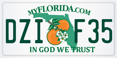 FL license plate DZIF35