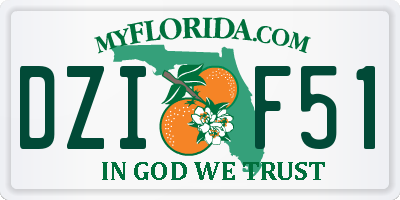 FL license plate DZIF51