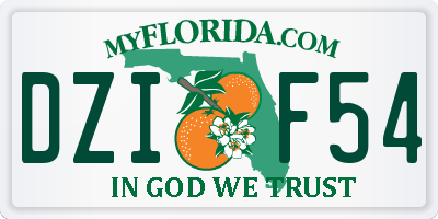 FL license plate DZIF54