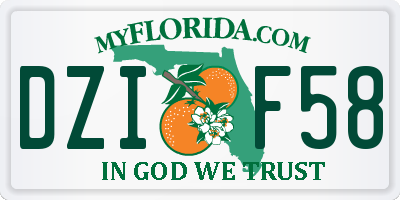 FL license plate DZIF58
