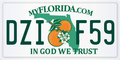 FL license plate DZIF59