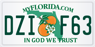 FL license plate DZIF63