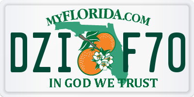 FL license plate DZIF70
