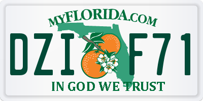 FL license plate DZIF71