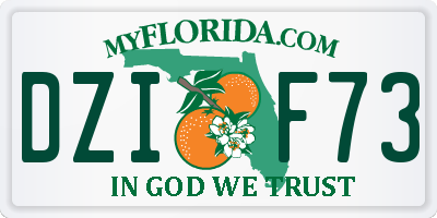 FL license plate DZIF73