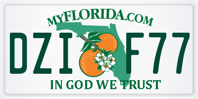 FL license plate DZIF77