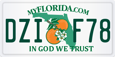 FL license plate DZIF78