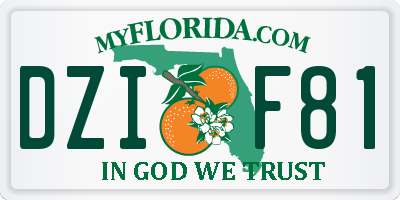 FL license plate DZIF81