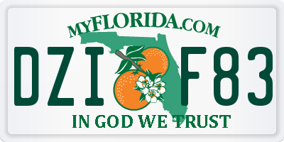 FL license plate DZIF83