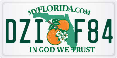 FL license plate DZIF84