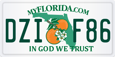 FL license plate DZIF86