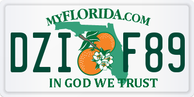 FL license plate DZIF89