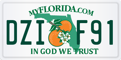 FL license plate DZIF91