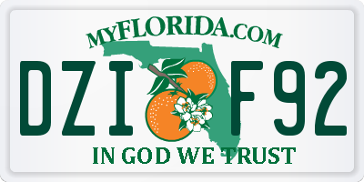 FL license plate DZIF92