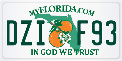 FL license plate DZIF93