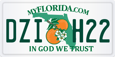 FL license plate DZIH22