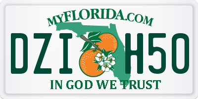 FL license plate DZIH50