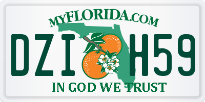 FL license plate DZIH59