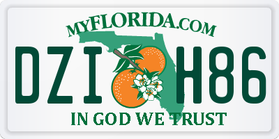 FL license plate DZIH86