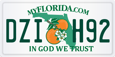 FL license plate DZIH92