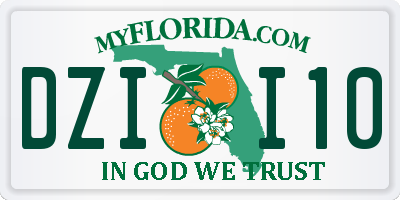FL license plate DZII10