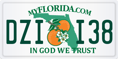 FL license plate DZII38