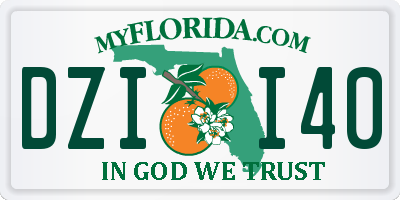 FL license plate DZII40