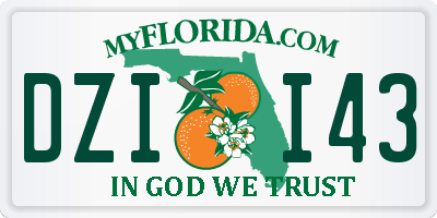 FL license plate DZII43