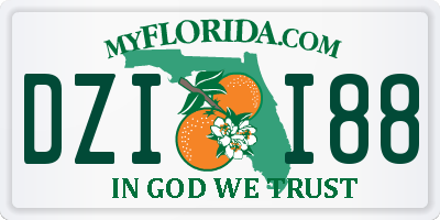 FL license plate DZII88