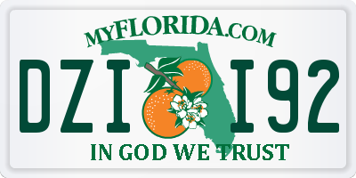 FL license plate DZII92