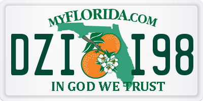 FL license plate DZII98