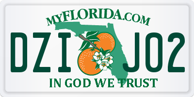 FL license plate DZIJ02