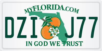 FL license plate DZIJ77