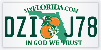 FL license plate DZIJ78