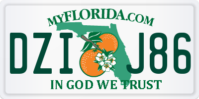 FL license plate DZIJ86