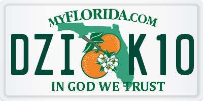 FL license plate DZIK10