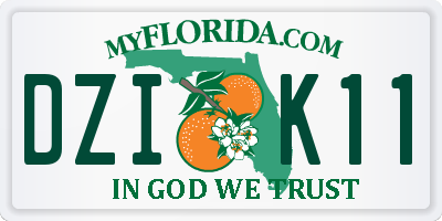FL license plate DZIK11