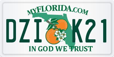FL license plate DZIK21