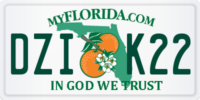 FL license plate DZIK22