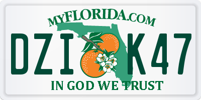 FL license plate DZIK47