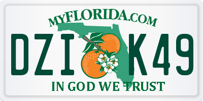 FL license plate DZIK49