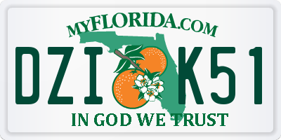FL license plate DZIK51