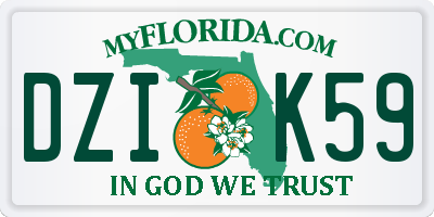 FL license plate DZIK59