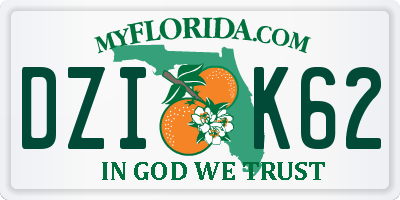 FL license plate DZIK62