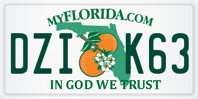 FL license plate DZIK63