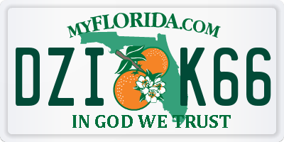 FL license plate DZIK66
