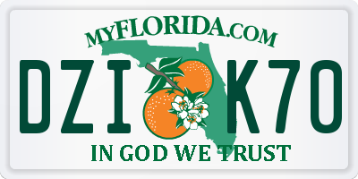 FL license plate DZIK70