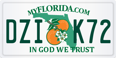 FL license plate DZIK72