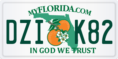 FL license plate DZIK82